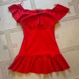 Urban Outfitters - Red Off-Shoulder Dress